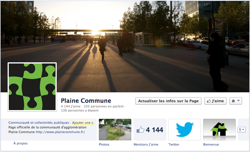Page Facebook de Plaine Commune