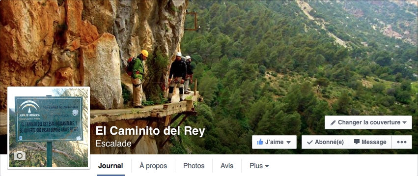 Page Facebook El Caminito del Rey
